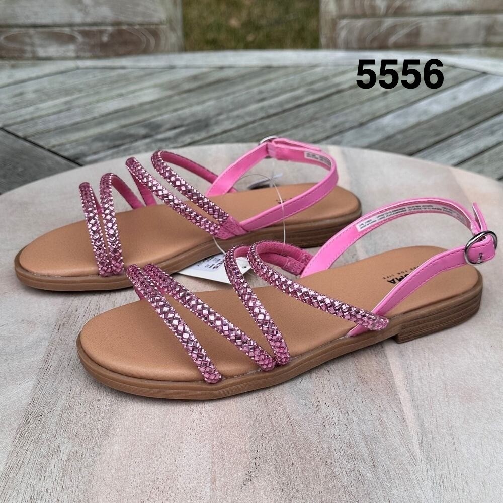 Sonoma Aishaa Pink Womens Beaded Sandals Size 5 Flat Buckle Cushioned Shoes